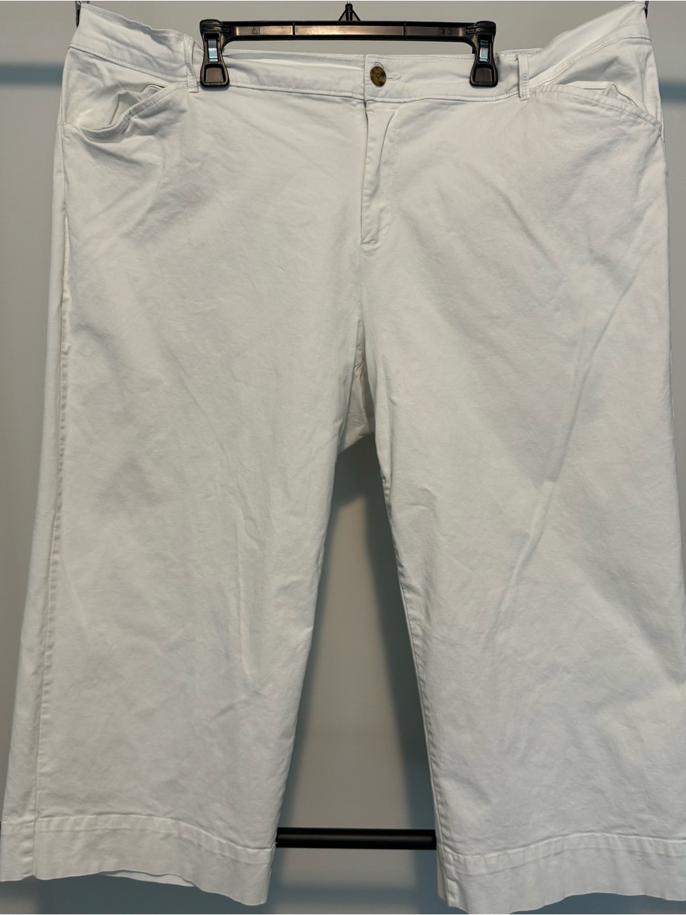 White Wide-Leg Cropped Pants